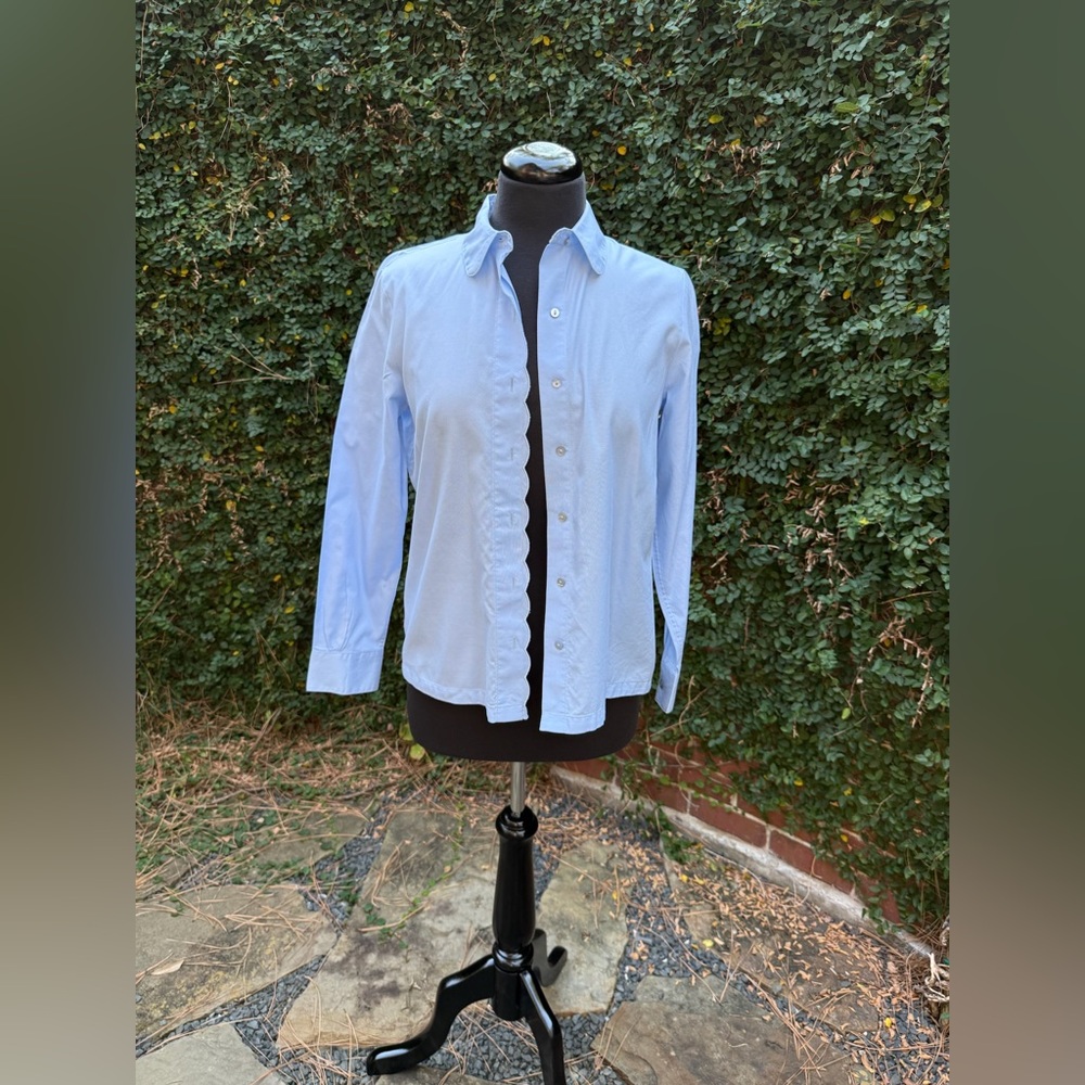 Brooks Brothers Light Blue Scallop Button Down Shirt